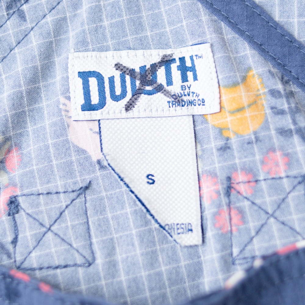 Duluth Trading Gardening Overalls Womens S Blue Gnomes Bunnies Shortalls Cottage - Picture 6 of 11